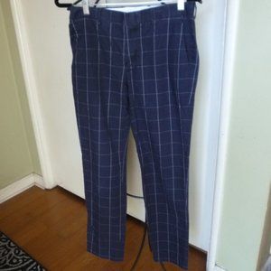 J CREW LADLOW PANT SLIM SZ 29 X 31 EUC BLUE AND WHITE COLOR